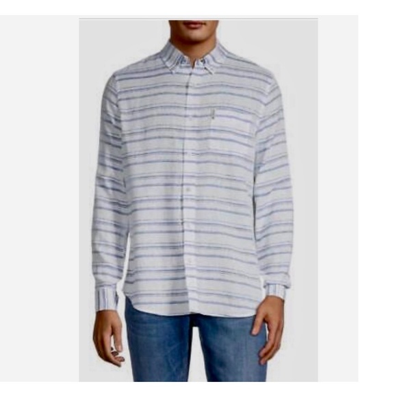 Ben Sherman Stripe Linen Blend Shirt. - Picture 1 of 6